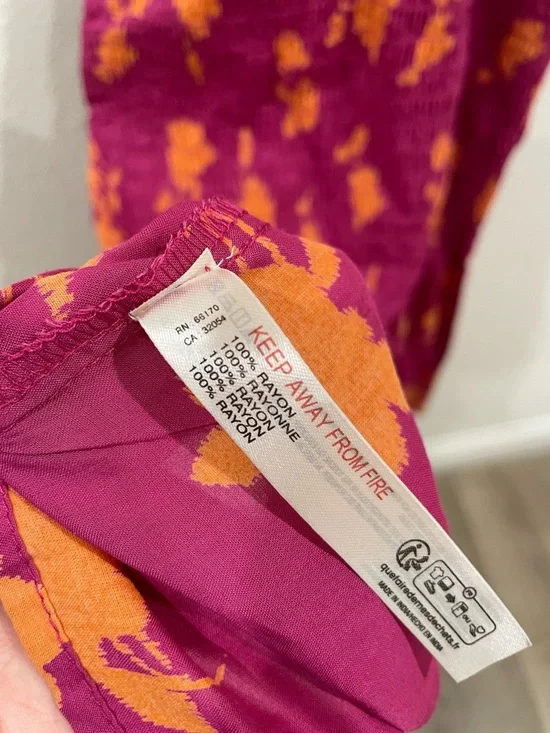 By Anthropologie Floral Pink Off-Shoulder Midi Dress Summer Wedding XXS - Picture 11 of 11